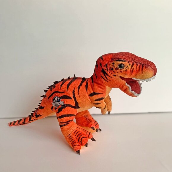 Jurassic World Hybrid Raptor Red Orange Black Dinosaur Plush Stuffed Animal - Picture 1 of 7